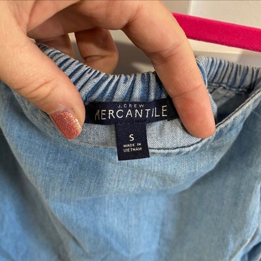 J. Crew Mercantile Women's Chambray Faux Wrap Mini Skirt Size Small - Picture 7 of 10